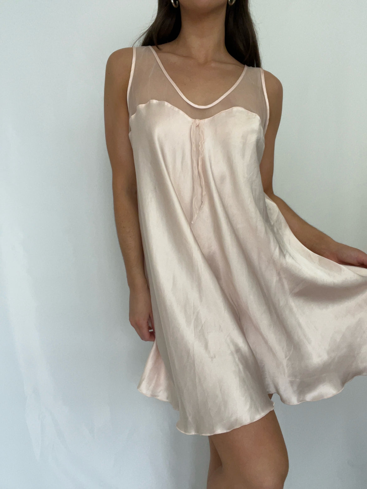 Pink Silk Slip Dress