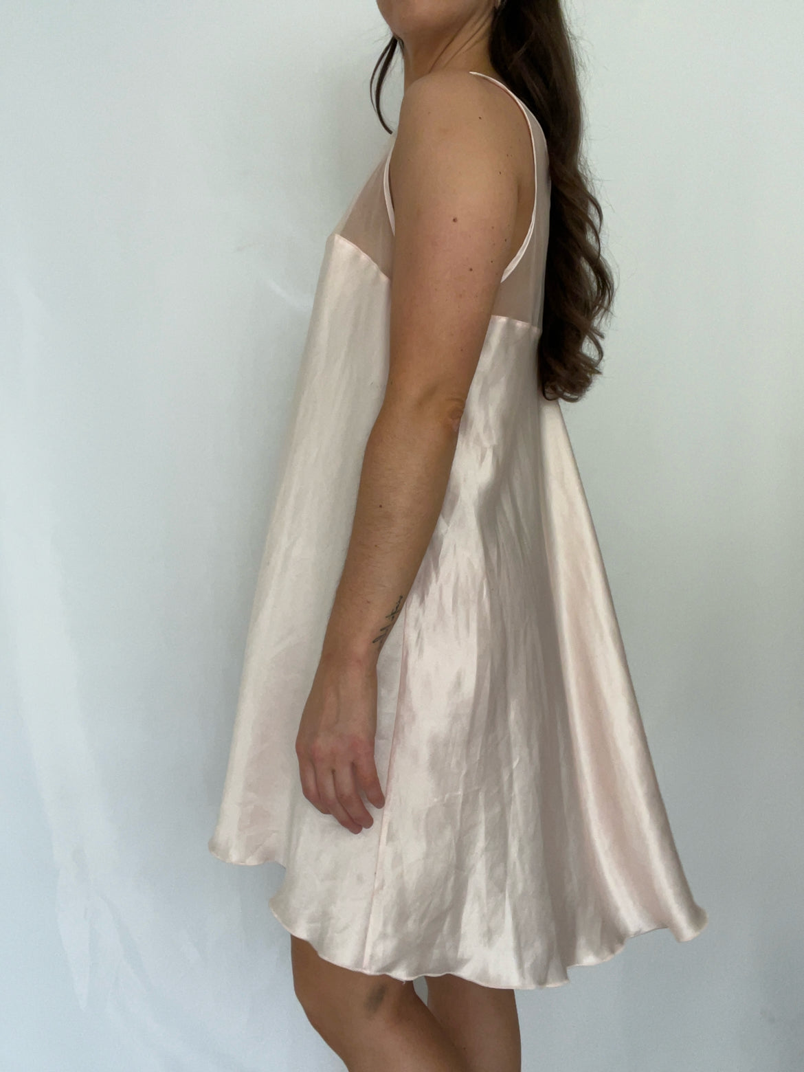 Pink Silk Slip Dress
