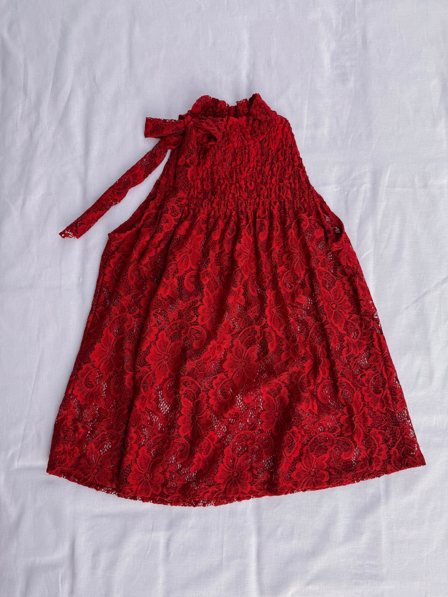 Upcycled Red Lace Tank