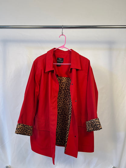 Red/Leopard Coat