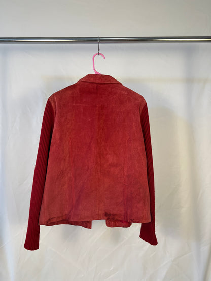 Red Suede Sweater Jacket