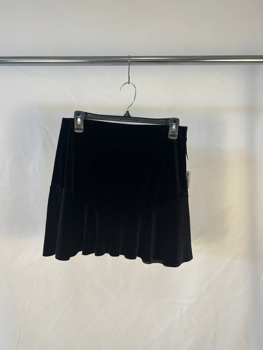 Black Velvet Flounce Skirt