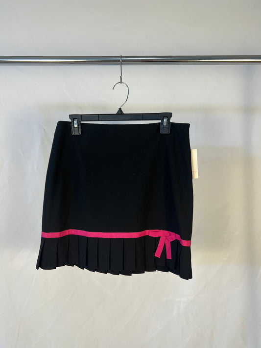 Black & Pink Pleated Bow Skirt