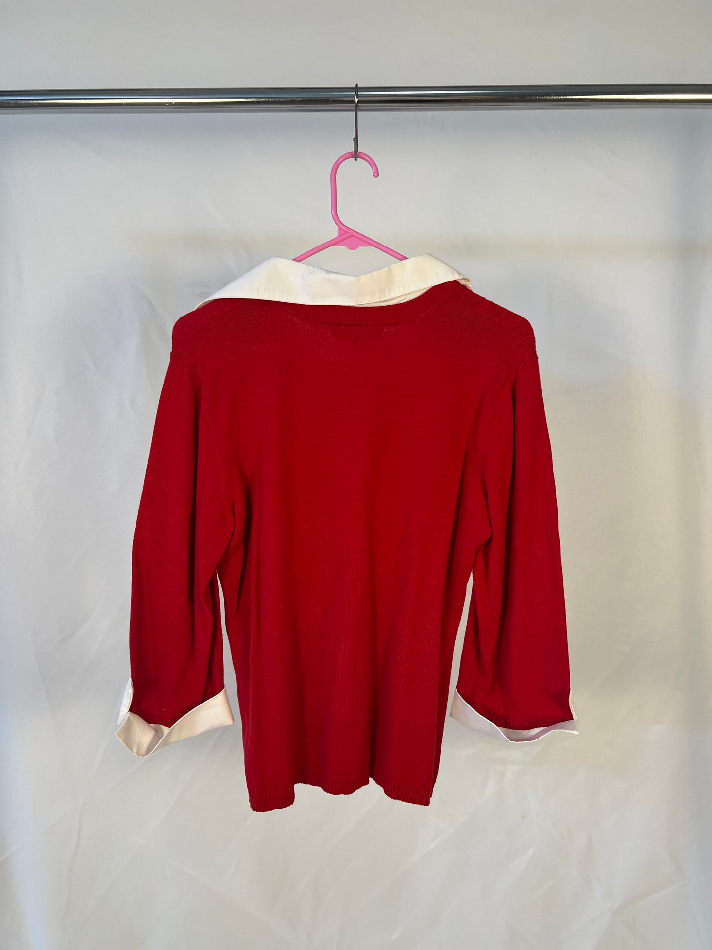 Red Preppy Sweater Top