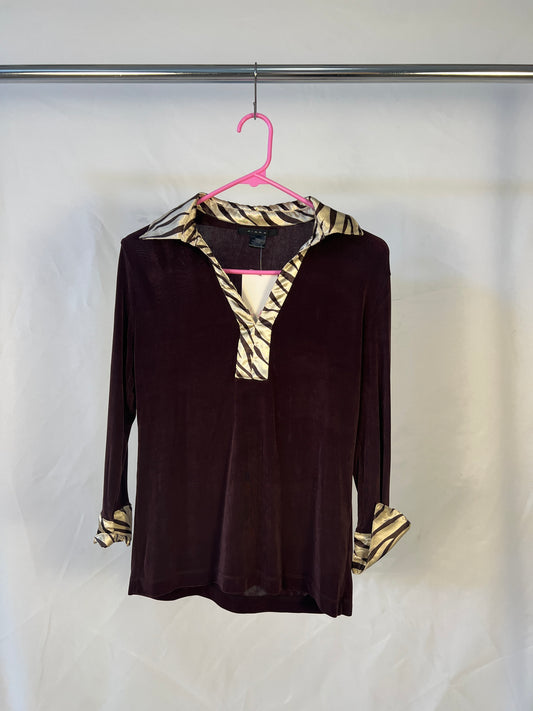 Brown Zebra Detail Top