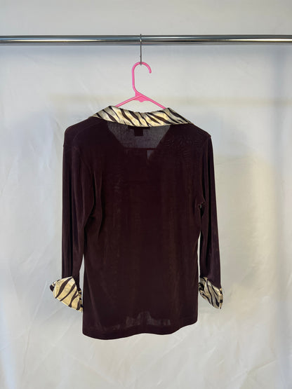 Brown Zebra Detail Top