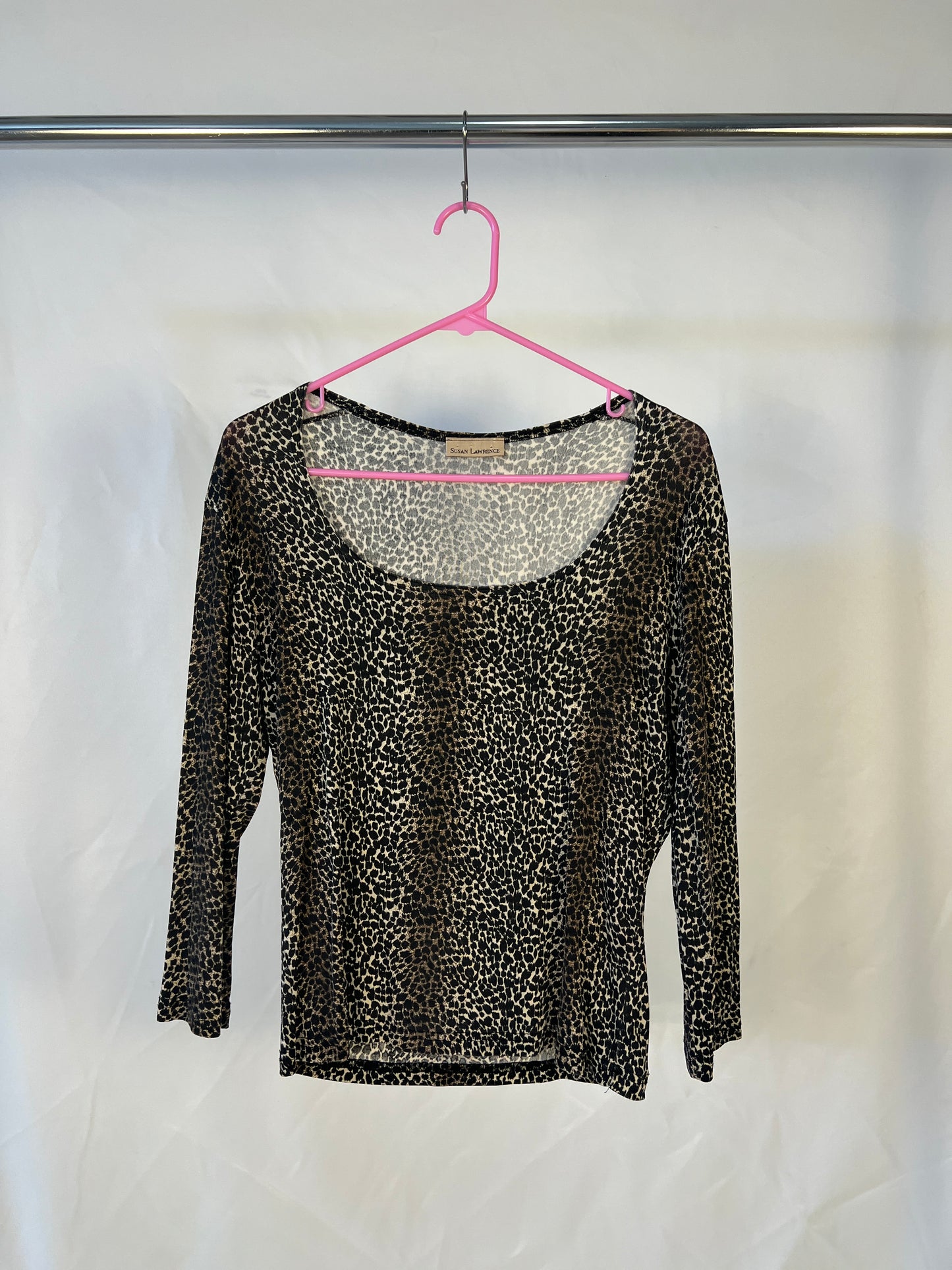 Leopard Print Scoop Neck Top