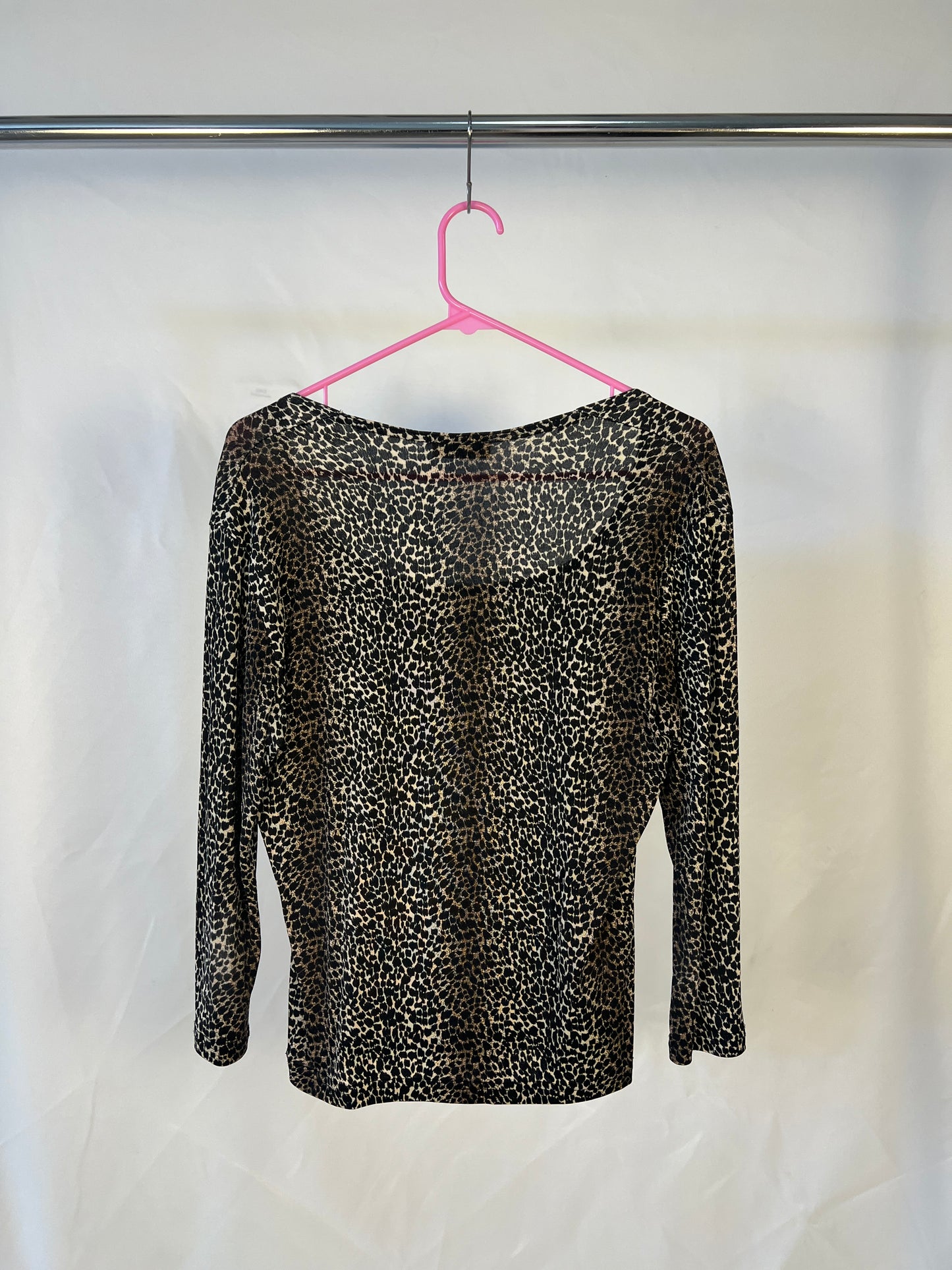 Leopard Print Scoop Neck Top