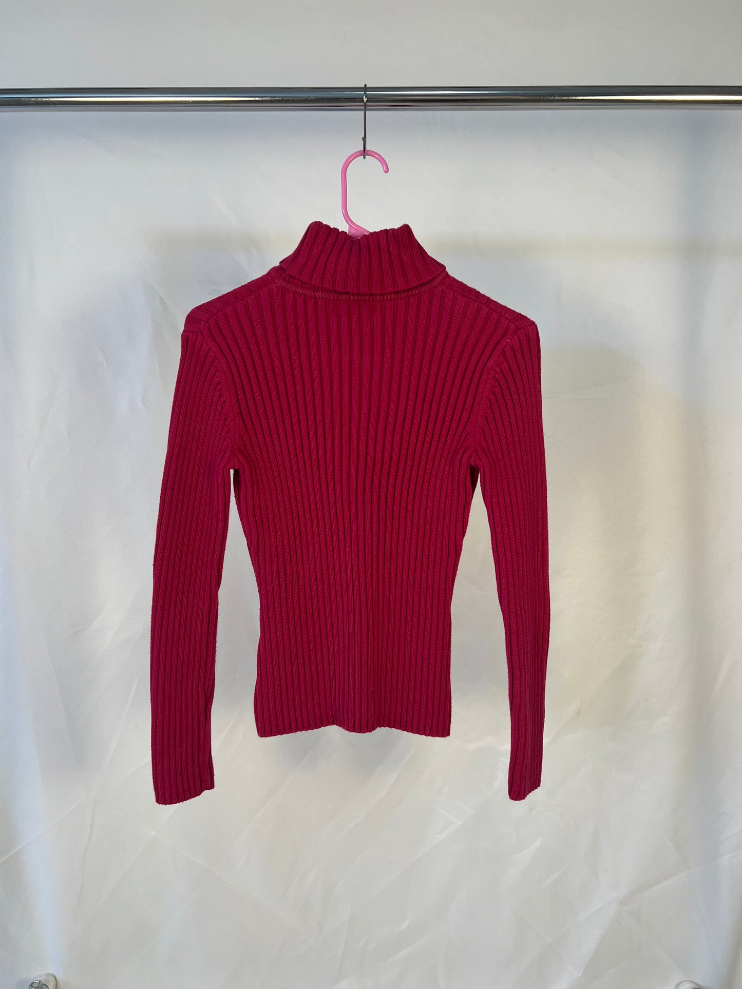 Hot Pink Turtleneck Sweater