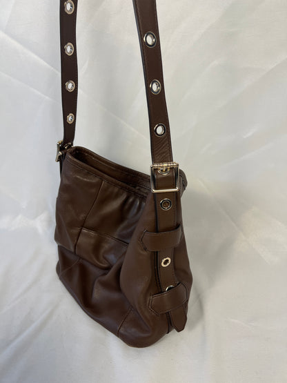 Brown Leather Buckle Bag