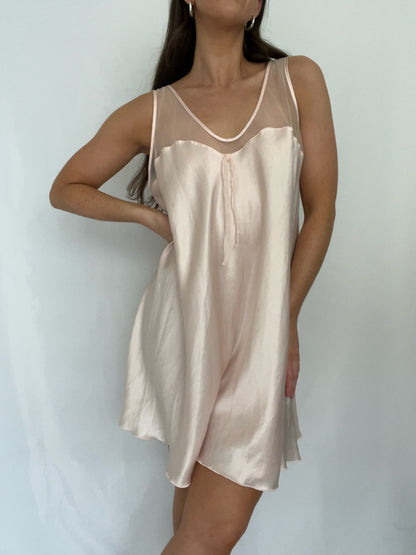 Pink Silk Slip Dress