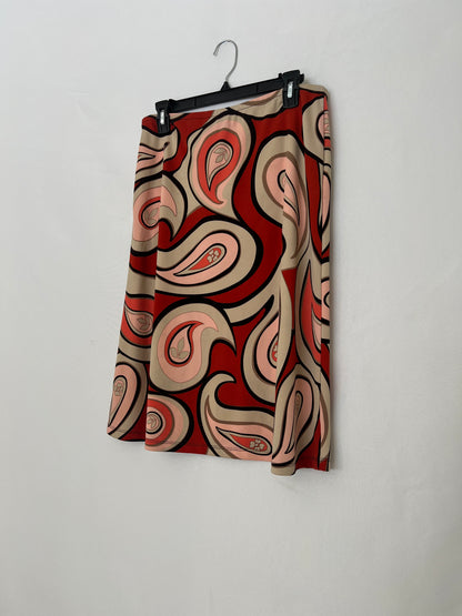 Patterned Midi Skirt