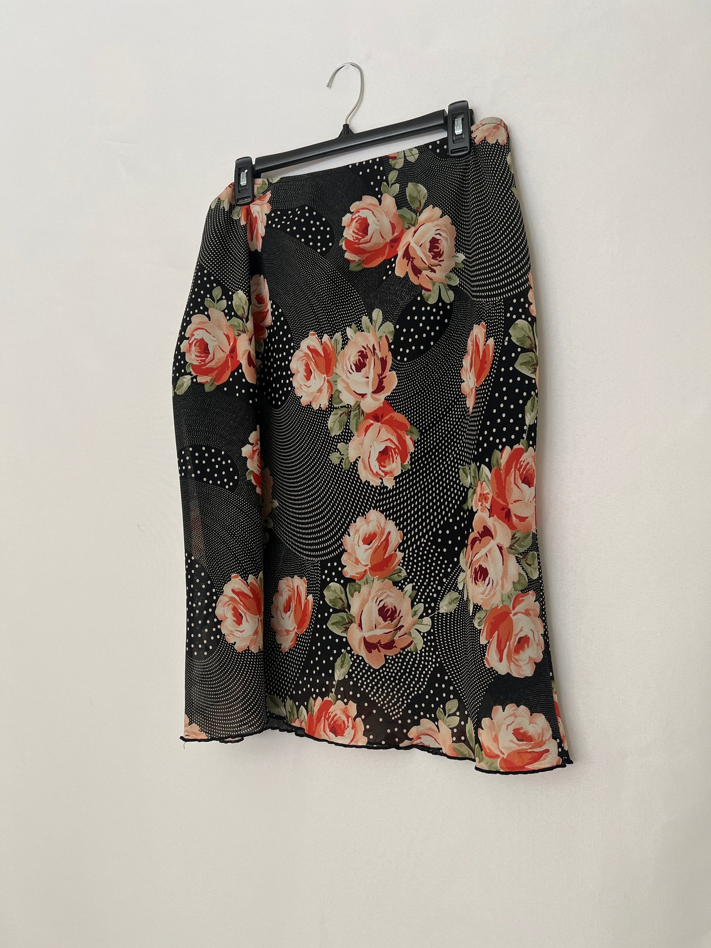 Black Floral Midi Skirt