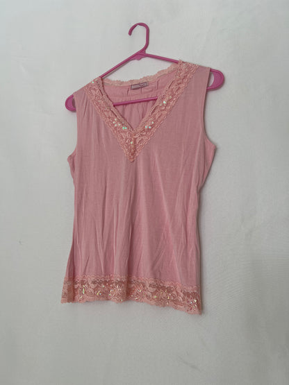 Pink Sequin Tank