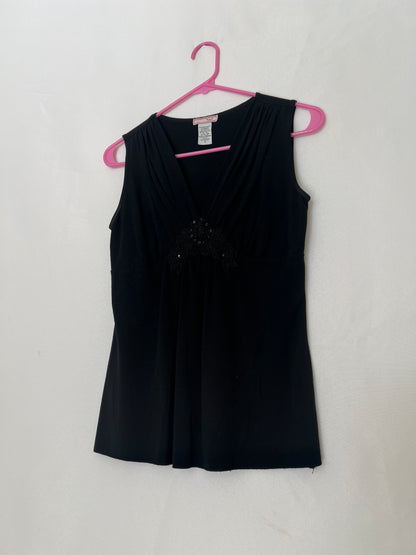 Black V Neck Tank